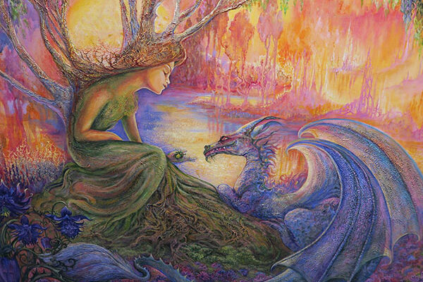 Josephine Wall Dryad and Dragon