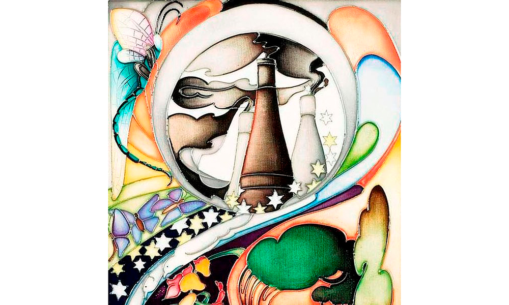 Moorcroft Stars at Dawn Plaque Detail