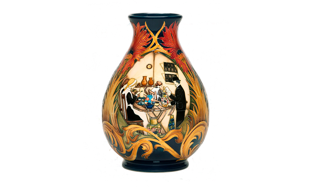 Moorcroft William at Work Vase by P. Hilditch