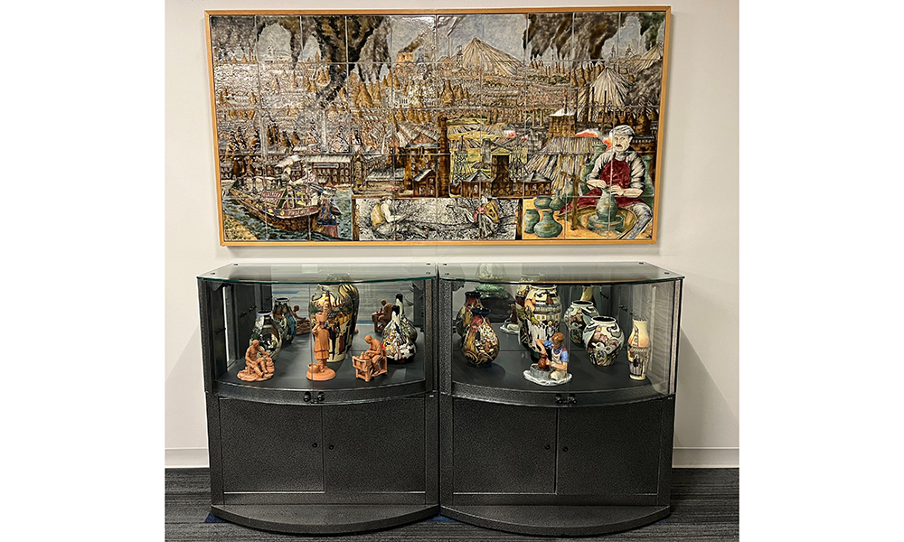 The Potteries Exhibit with Moorcroft Vases