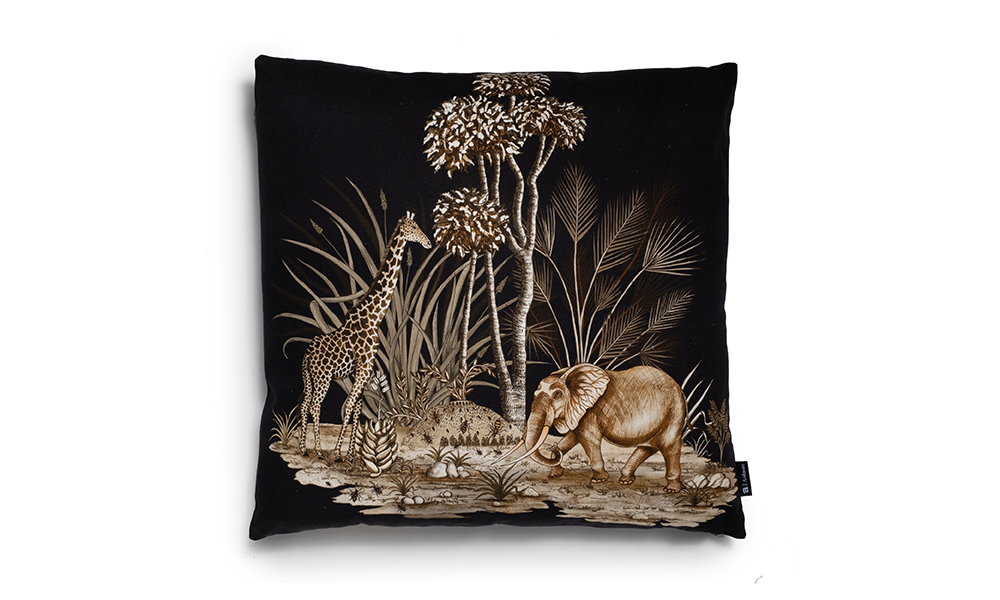 Ardmore Thanda Toile Pillow Elephants and Bees