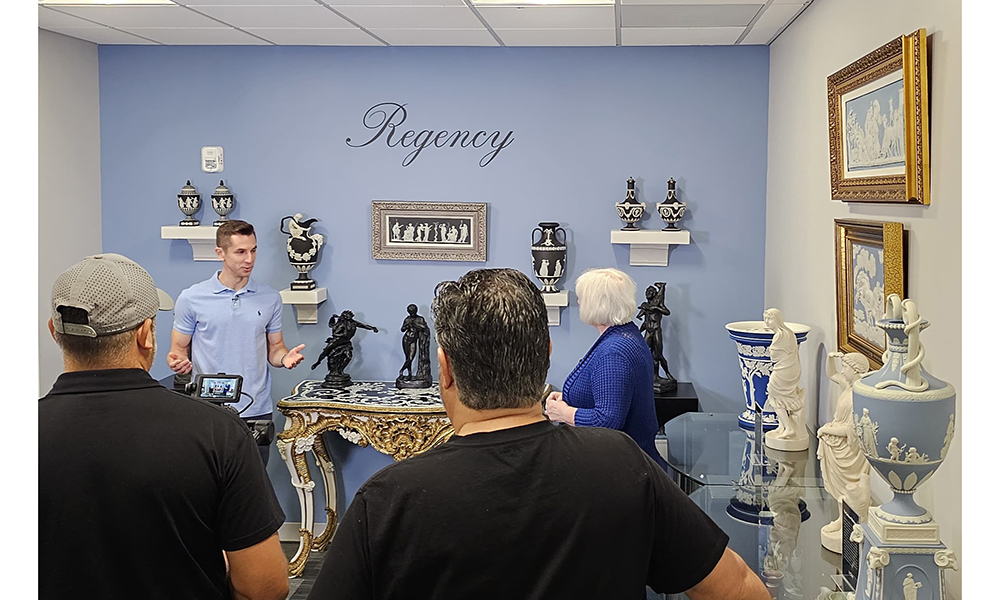 Filming in the Regency Gallery