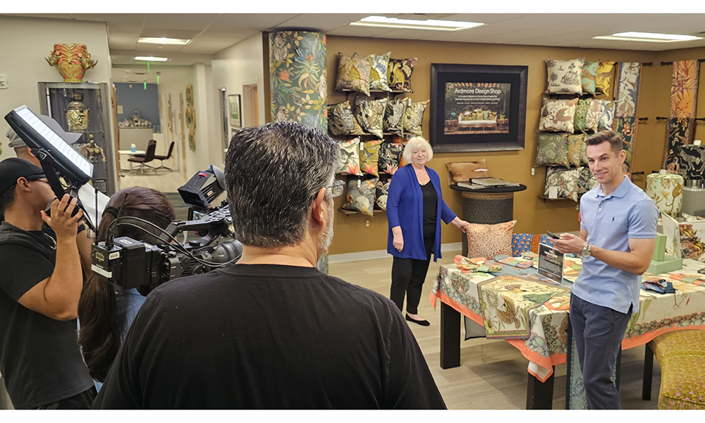 Filming in the new Ardmore Design Gallery