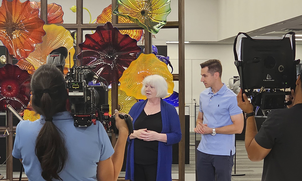 Hunter and Louise in the Hot Glass Gallery