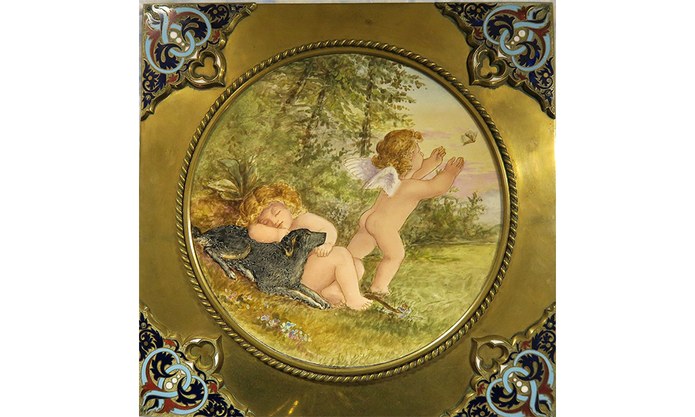 Doulton Faience Cupid and Psyche by M. Armstrong